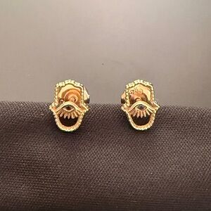 14K Rose Gold Hamsa Hand Earrings